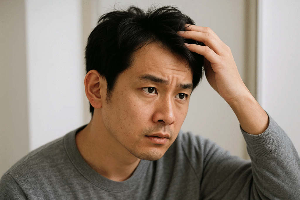 薄毛に悩む男性