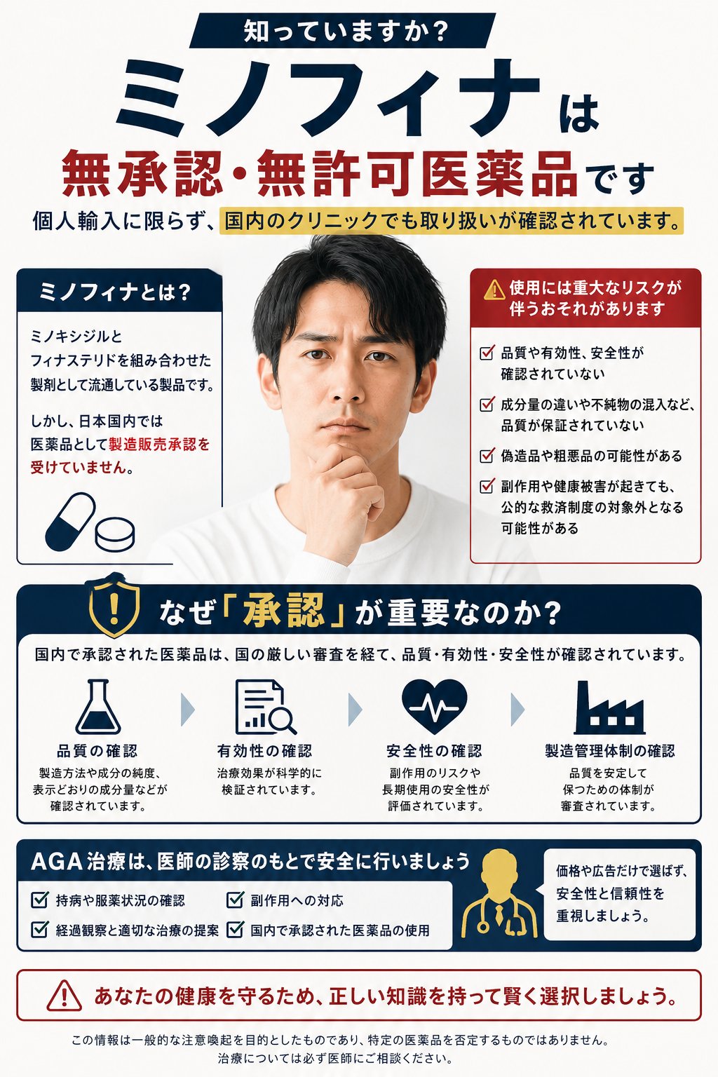 ミノフィナは無承認無許可医薬品です