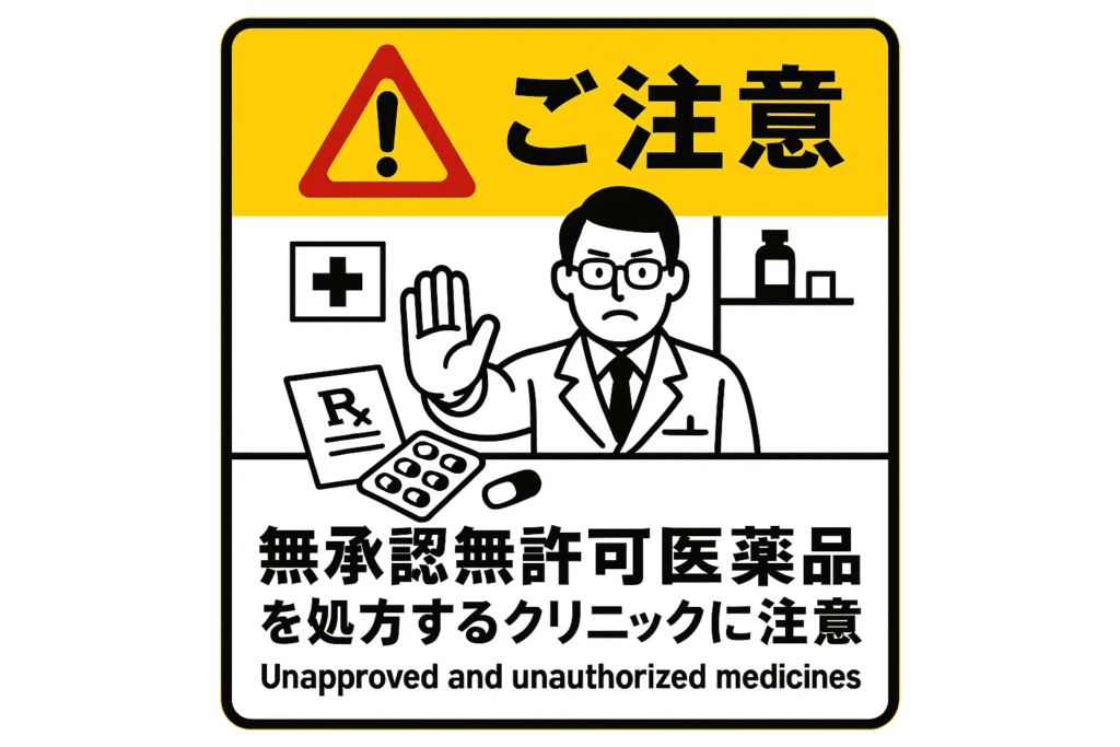 無承認無許可医薬品を処方するクリニックに注意