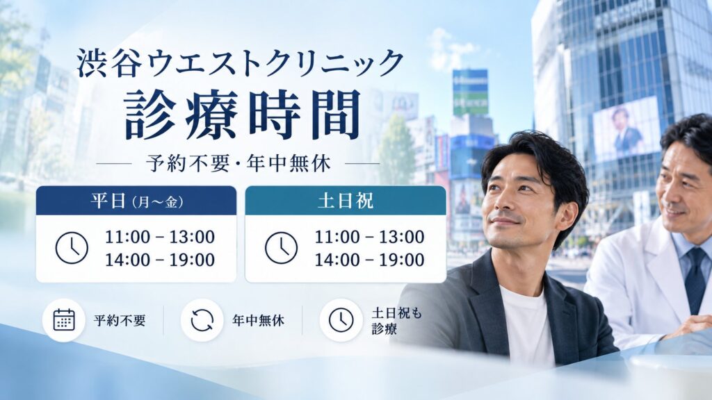 渋谷ウエストクリニックの診療時間